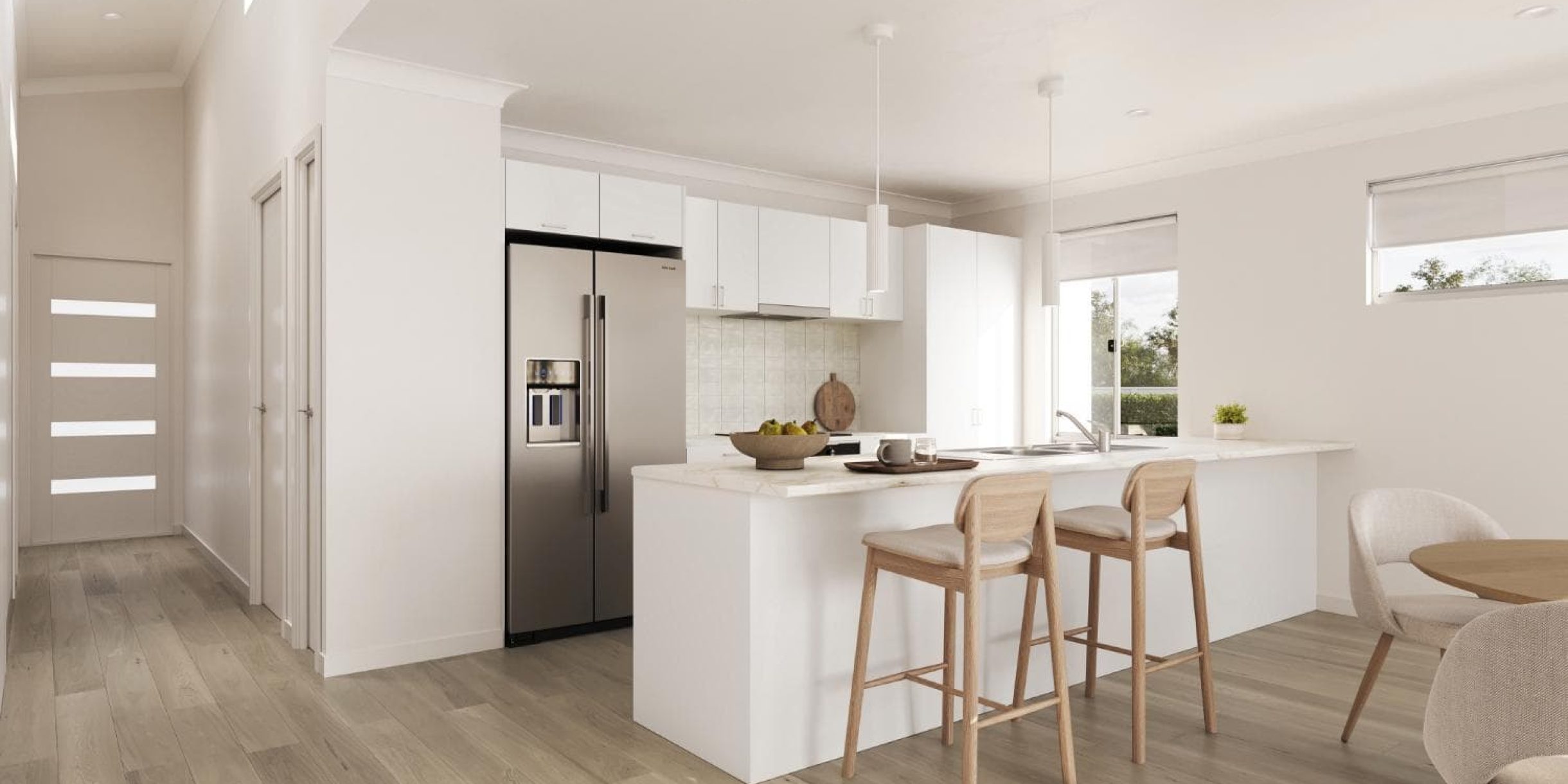 Inside an open plan kitchen space in one of our Oasis Communities homes