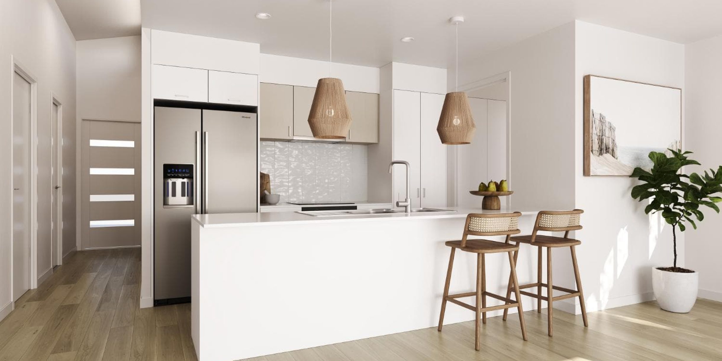 Inside an open plan kitchen space in one of our Oasis Communities homes